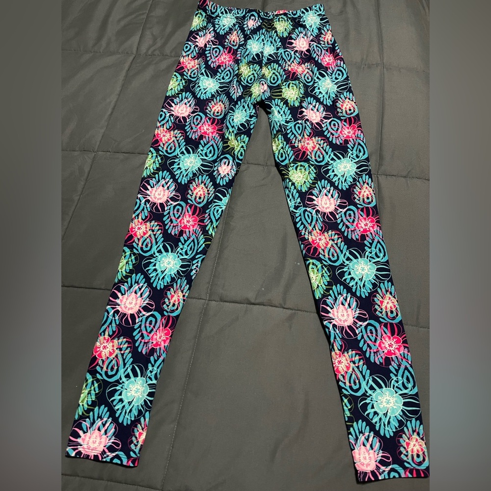 My LaLa Women’s Floral Tropical Leggings – One Size (OS)